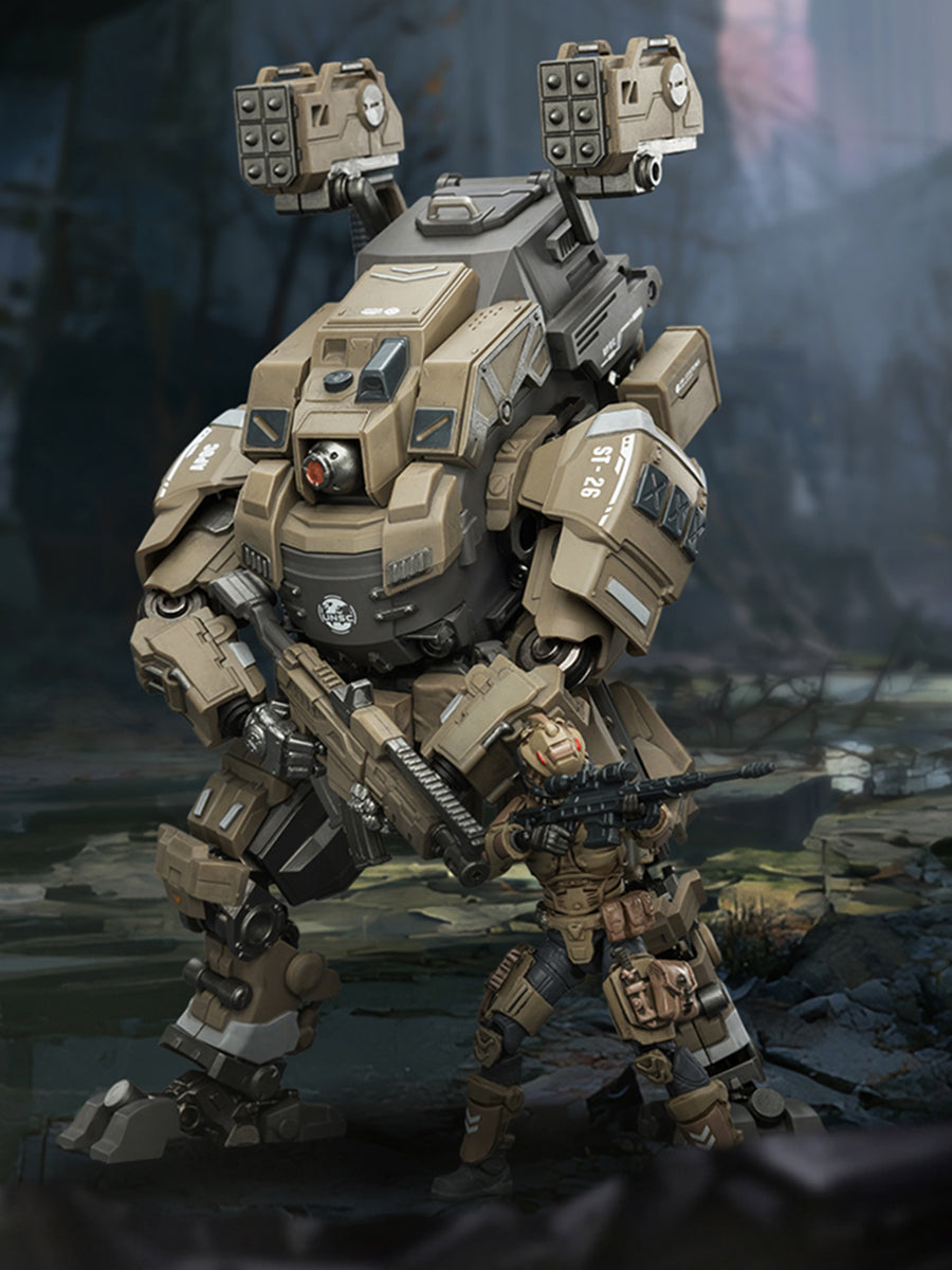 JOYTOY Dark Source APOC Series Cosmic Zenith Fire Support Mech ST-8626 with UNSC Medic Acacia 1/25 Scale Action Figure Set