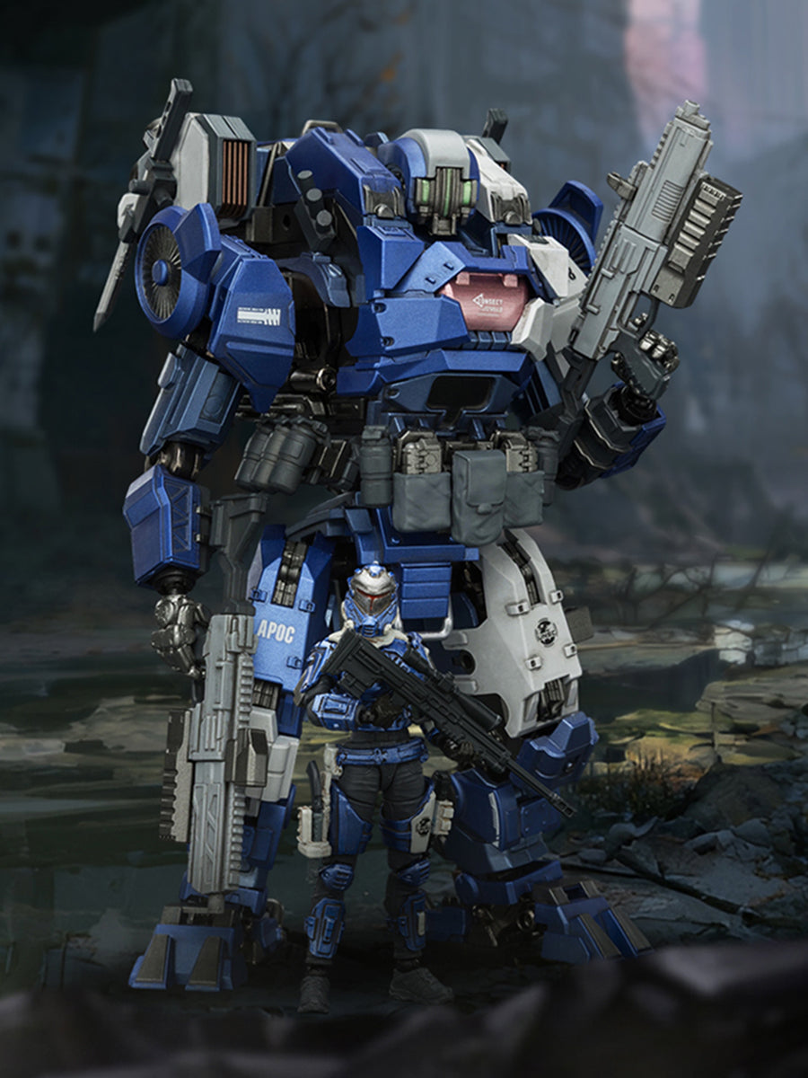 JOYTOY Dark Source APOC Series Crusher Rapid Assault Mech ST-8628 with UNSC Assaulter Fjord 1/25 Scale Collectible Action Figure Set