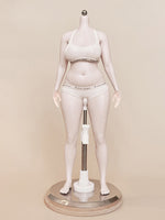 PDTOYS Seamless Platinum Silicone Plus Size Female Body S201 Detachable Hands & Integrated Feet Pale Skin with Body Makeup