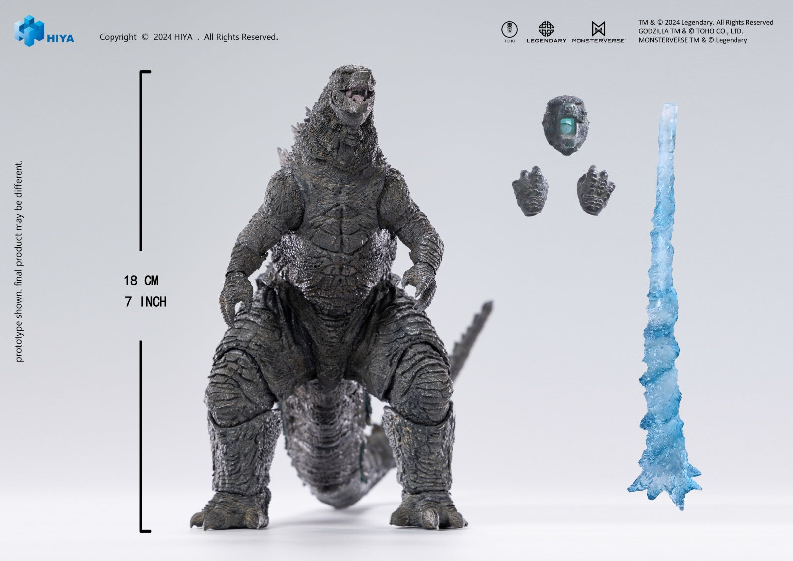 HIYA Godzilla vs. Kong 2021: Thermal Ray Godzilla Light-Up Version EXQUISITE BASIC+ Action Figure