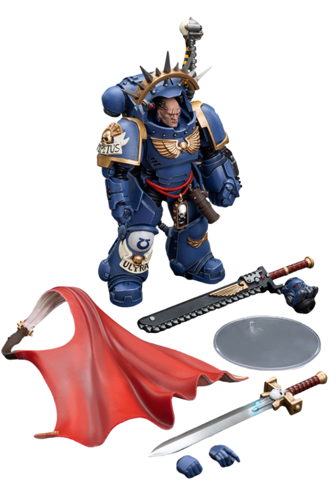 HiPlay JoyToy Warhammer 40K Collectible Figure: Ultramarine Captain in Gravis Armour 1:18 Scale Action Figures