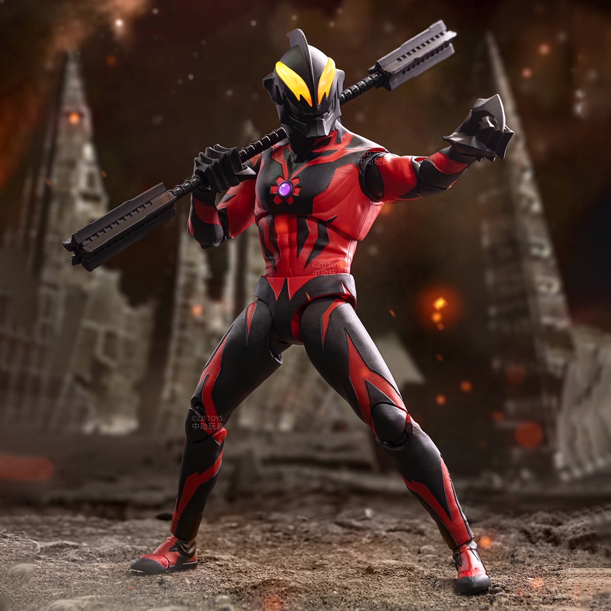 ZD Toys 1/10 Belial Atrocious & Ultraman Cosmos Luna Mode & Ultraman Belial & Ultraman Dyna, All Luminous Version Action Figures