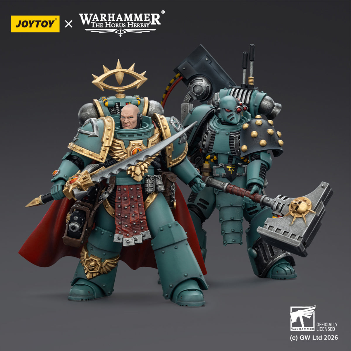 JOYTOY Warhammer 40,000 Sons of Horus Siege Breaker & Tybalt Marr Captain of the 18th Company 1/18 Scale Action Figure