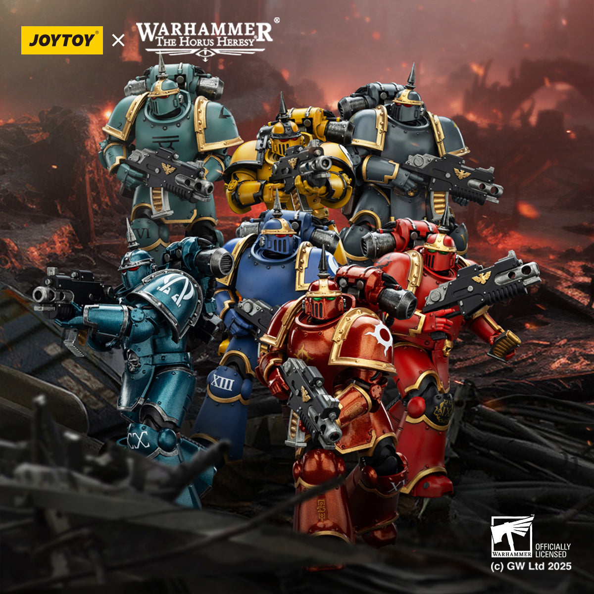 JOYTOY Warhammer Thousand Sons Sons of Horus Alpha Legion Ultramarines Space Wolves Imperial Fists Blood Angels MK lll Tactical Legionary 1/18 Scale Action Figure