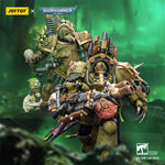 JOYTOY Warhammer Death Guard Lord of Virulence with Power Fist and Twin Plague Spewer & Foul Blightspawn with Plague Sprayer 1/18 Scale Action Figure