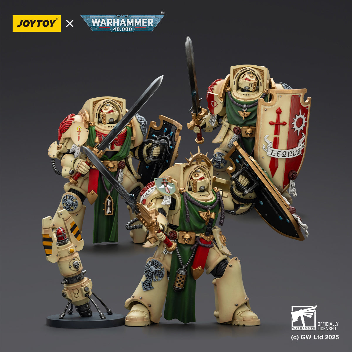 JOYTOY Dark Angels Deathwing Knight With Power Sword Storm & The Sanguinor with Encarmine Broadsword 1/18 Scale Action Figure