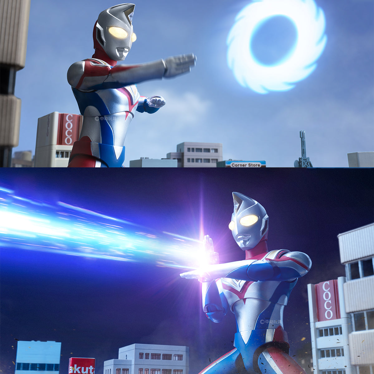 ZD Toys 1/10 Belial Atrocious & Ultraman Cosmos Luna Mode & Ultraman Belial & Ultraman Dyna, All Luminous Version Action Figures