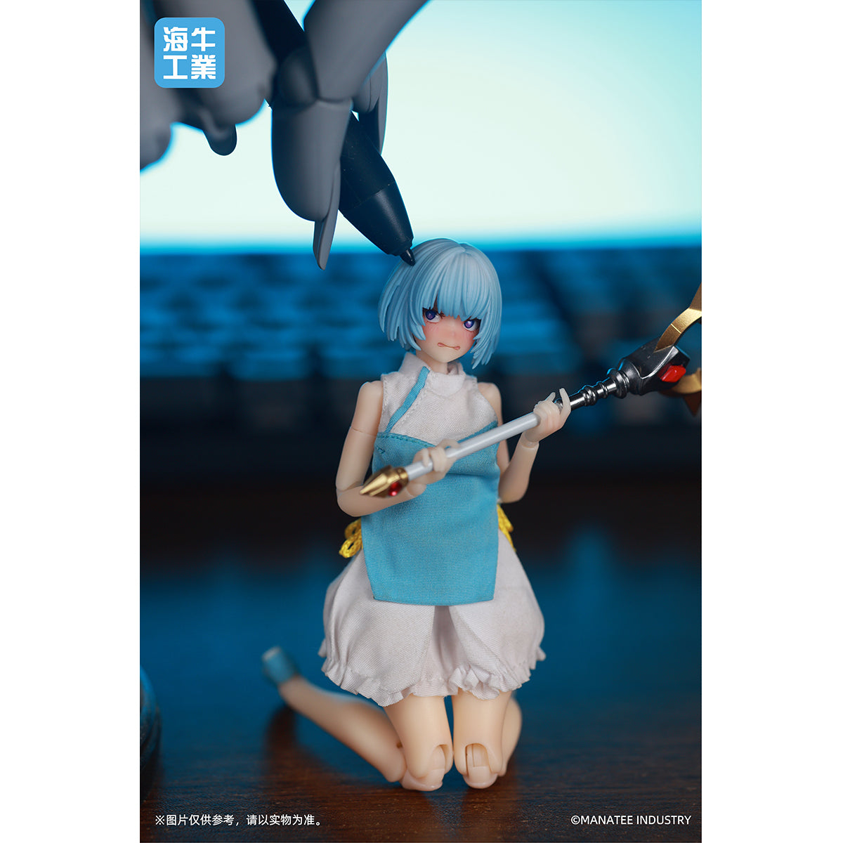 MANATEE INDUSTRY, Desktop Wars Inanna Blue Hair MI-01/Commemorative Limited Edition Desktop Wars Yoga Day Inanna Purple Hair Mex-01, Action Figures