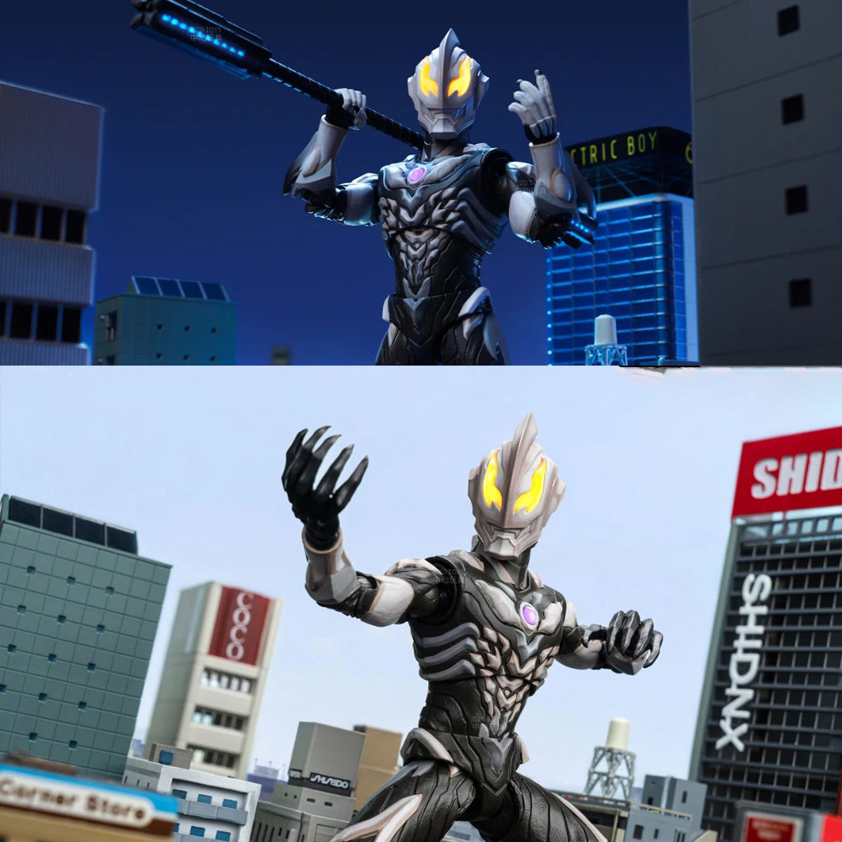 ZD Toys 1/10 Belial Atrocious & Ultraman Cosmos Luna Mode & Ultraman Belial & Ultraman Dyna, All Luminous Version Action Figures