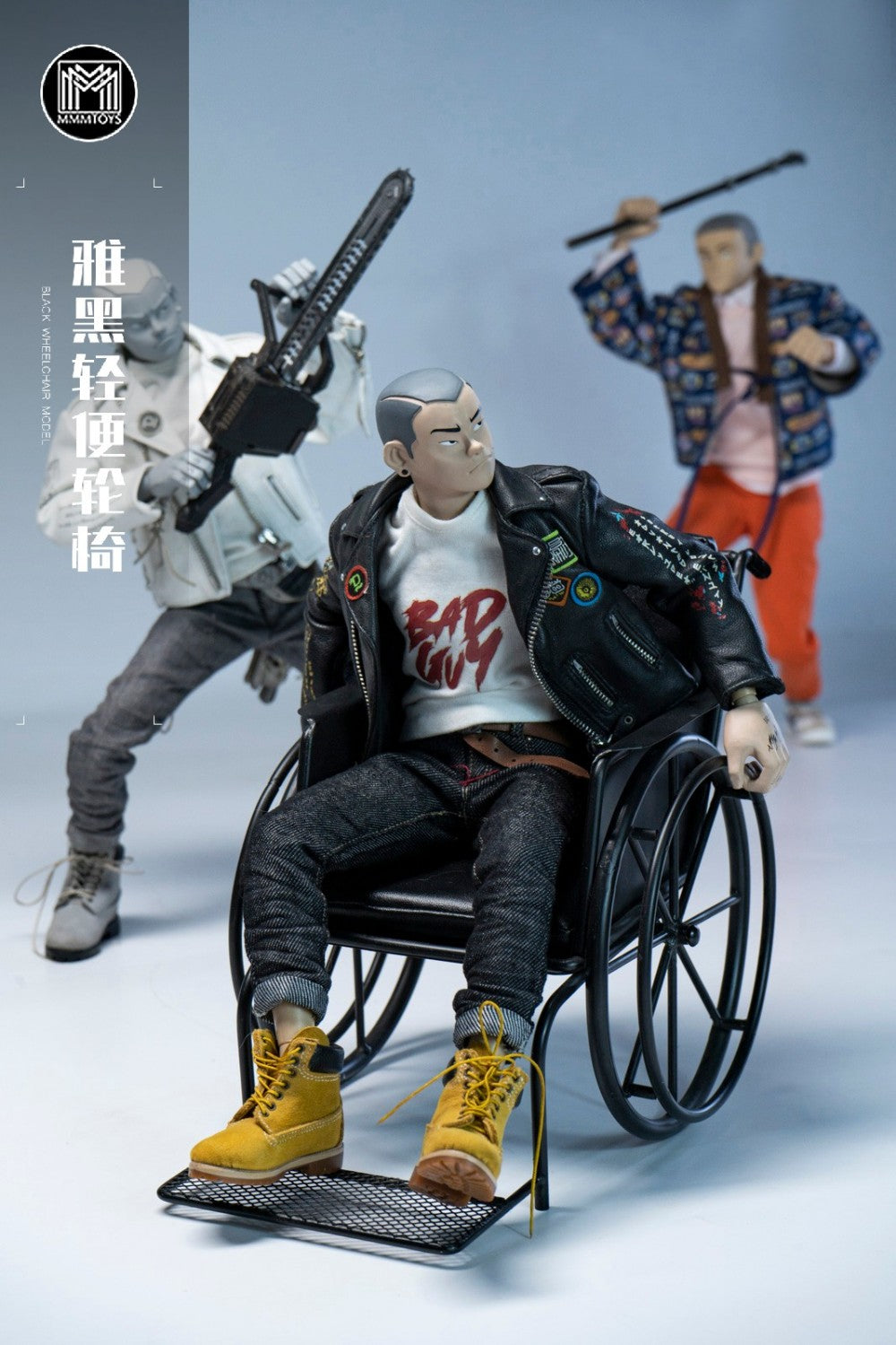 MMMTOYS Black Wheelchair (M2603) 1/6 Scale Replica Diorama Base Fit Action Figure