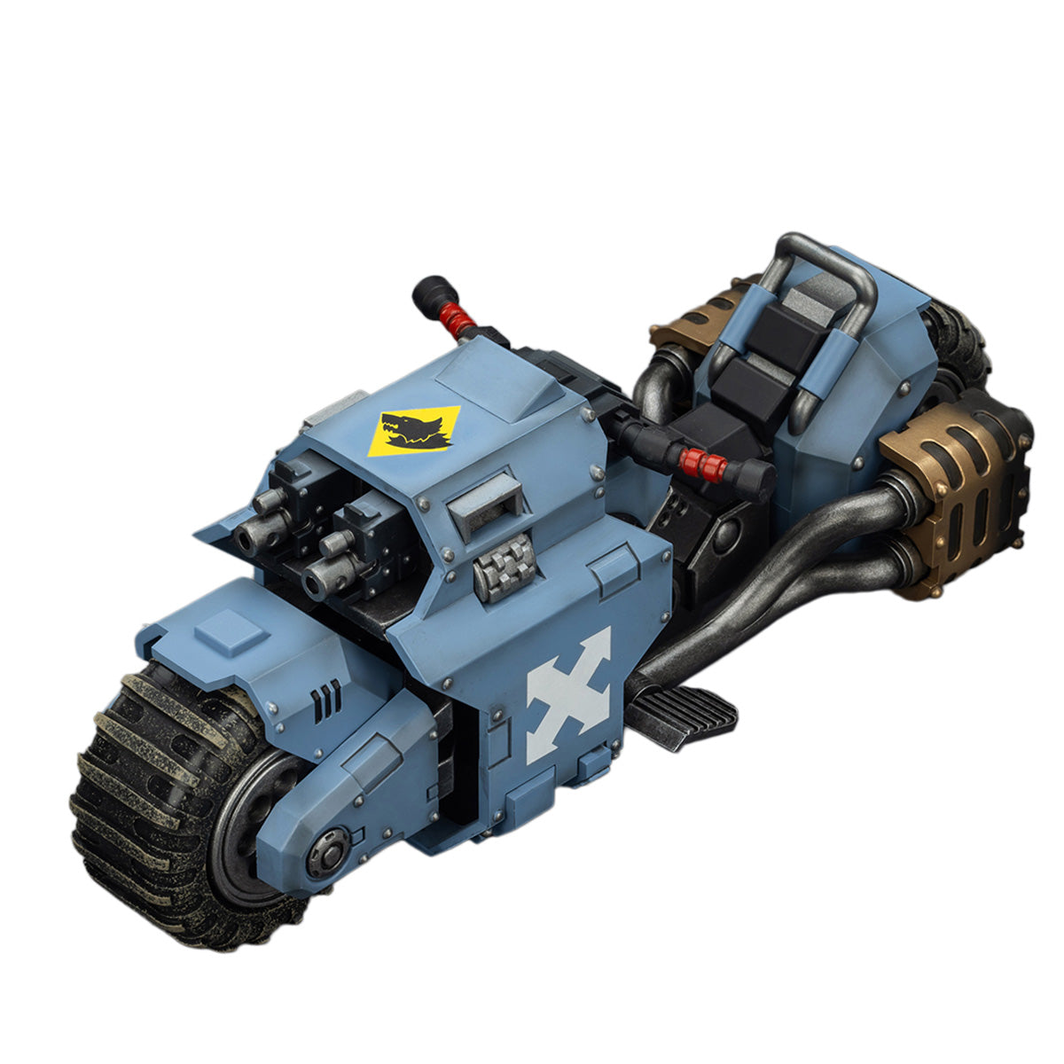 JOYTOY Warhammer 40K Raven Guard/Space Wolves/Blood Angels Raider-pattern Combat Bike with twin-linked bolt rifles (JT03776) 1/18 Scale Action Figure Vehicle Set