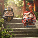 YUANXINSHI Authentic Dharma Style Series Great Wish Daruma & Prosperity in Business Daruma Set Statue