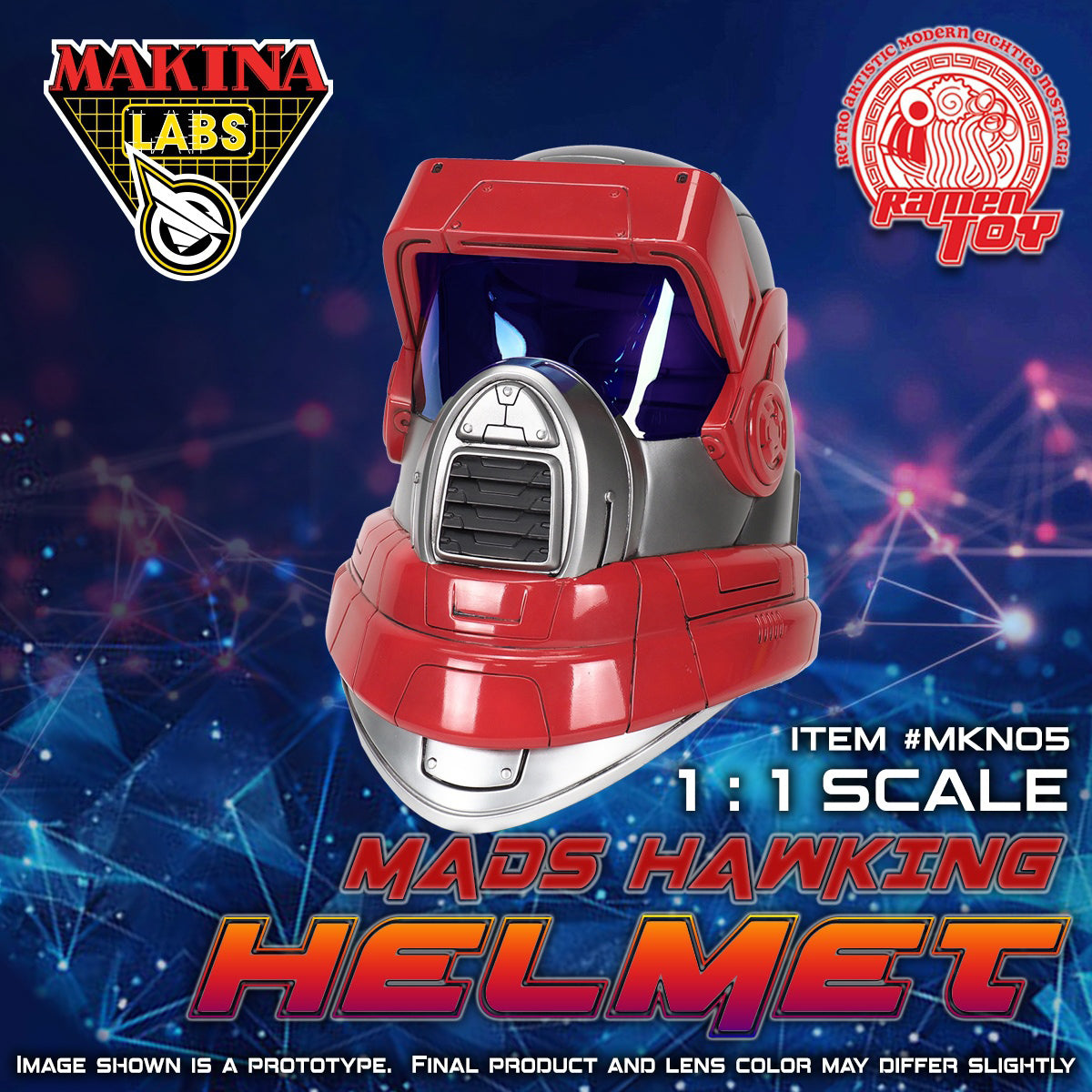 Ramen Toy MAKINA LABS MADS HAWKING HELMET MKNN05 1/1 Scale Replica