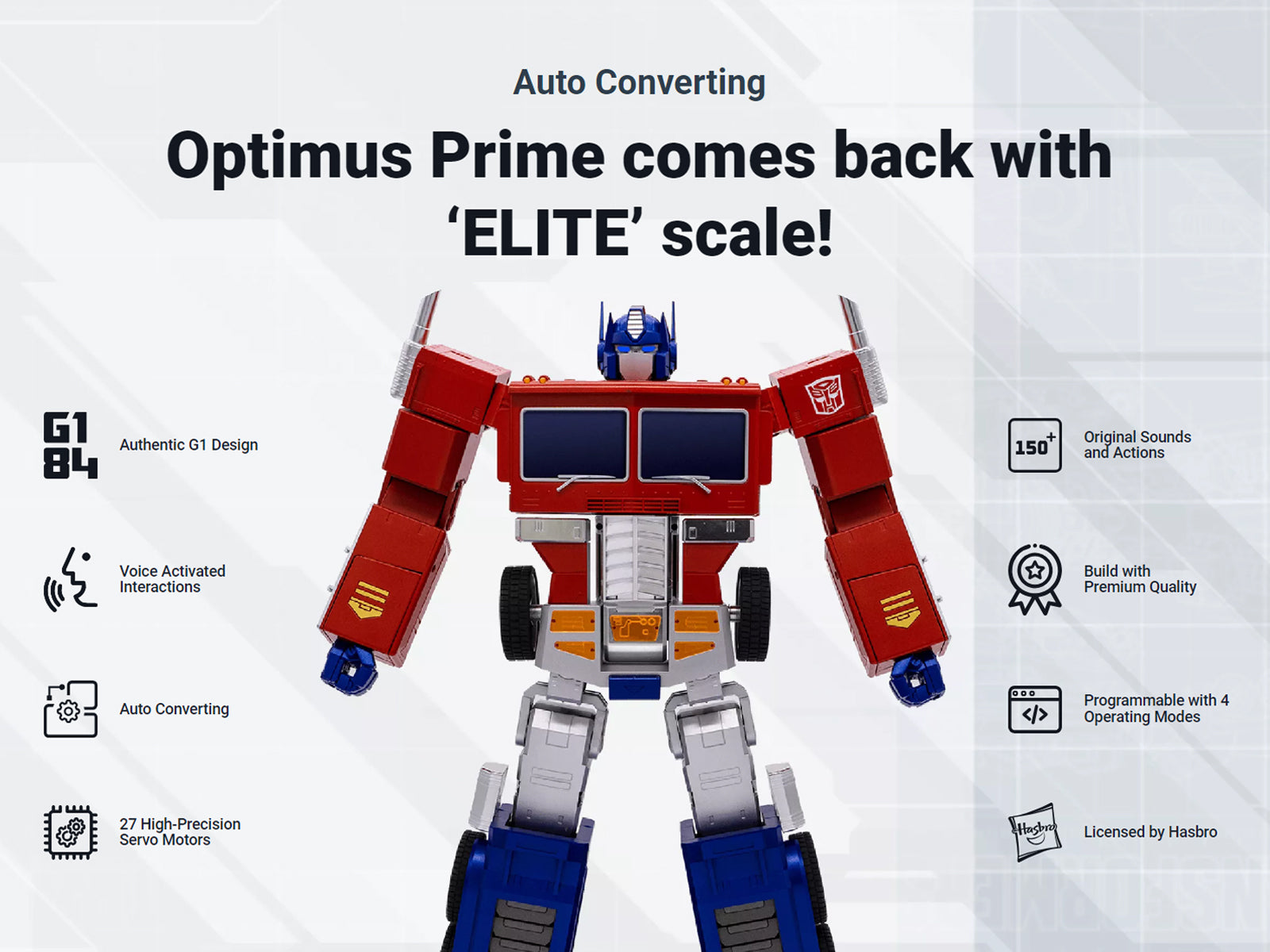 HiPlay Robosen Elite Optimus Prime G1 HR30-SA Action Figures