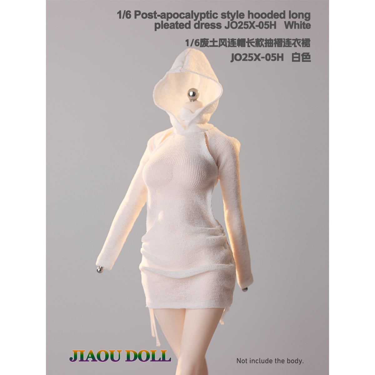 JIAOUDOLL Ruched Post-Apocalyptic Style Long Dress JO25X-05 Doll Clothes Accessory Fit 1/6 Scale 12-inches Figure
