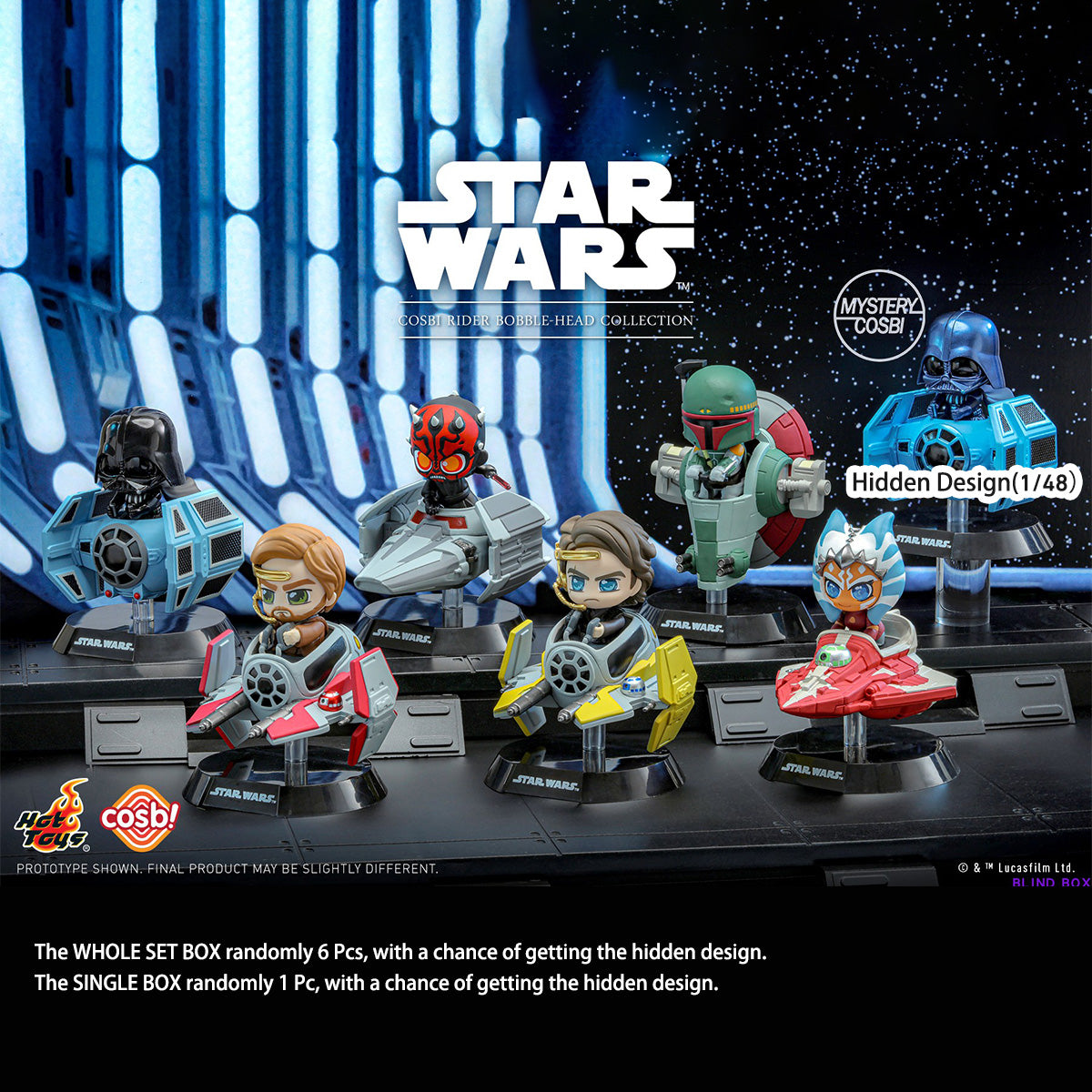 Hot Toys Star Wars Cosbi Rider Bobble-Head Collection (Series 1) CBX180 Stylized Mini Vehicle Blind Box