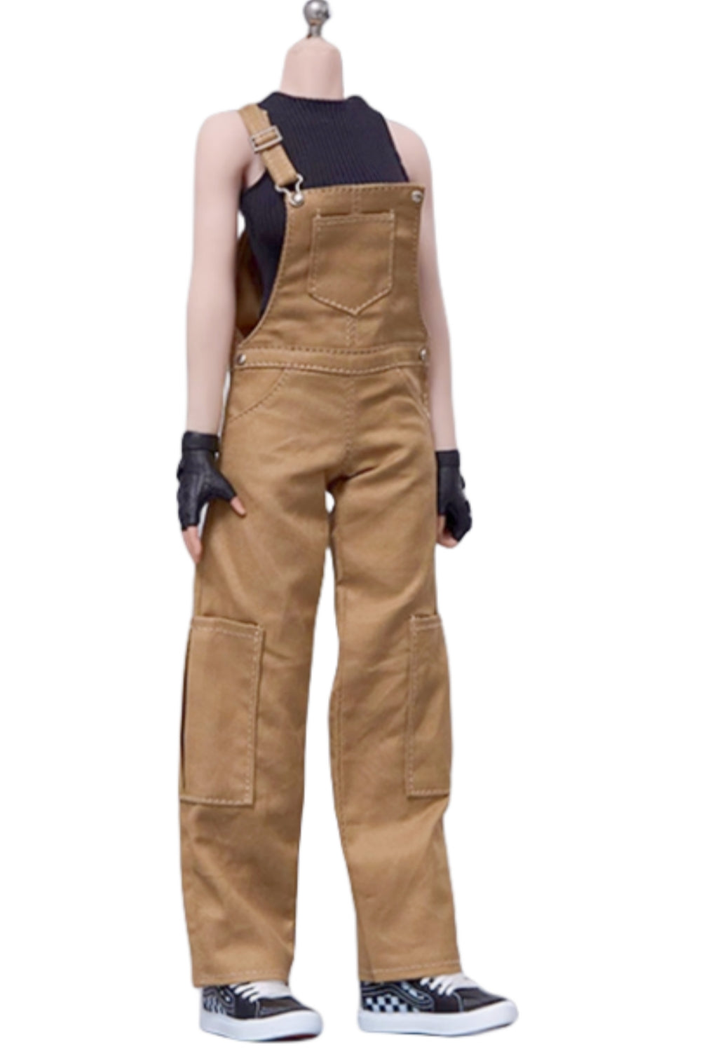 Cdtoys Female Figure Doll Clothes: khaki Suspender Pants For Female 12-inch Action Figure