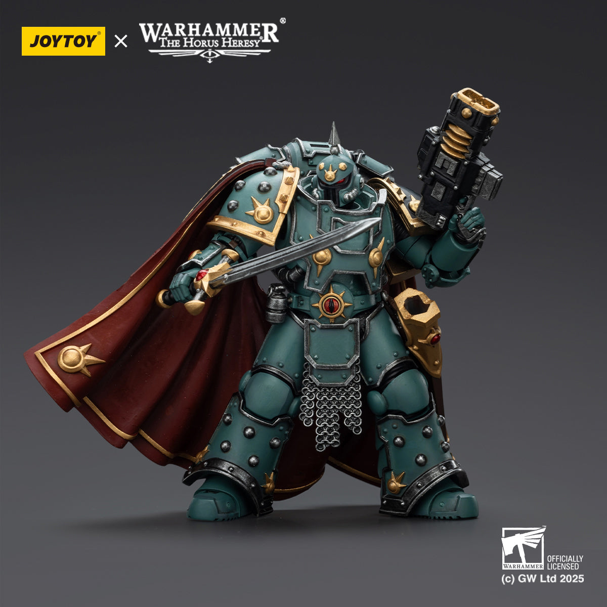 JOYTOY Imperial Fists Legion Apothecary/Sons of Horus Legion Apothecary & Legion Champion & Cataphractii Praetor with Combi-Melta and Power Maul 1/18 Scale Action Figure
