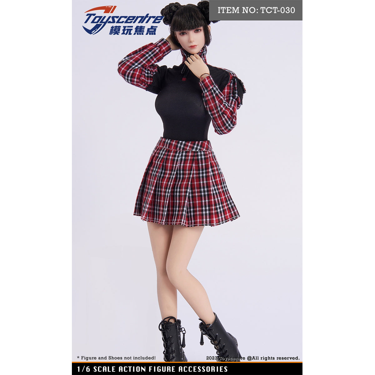 Toyscentre, Female Plaid Tops JK Skirt, Doll Clothes Accessory for 12-inches Action Figurine