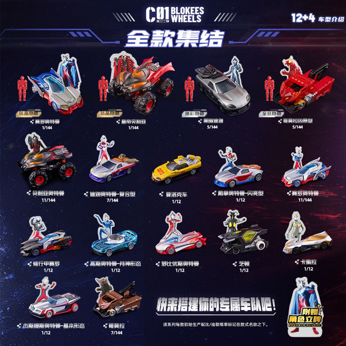 Blokees 75605 Ultraman Wheels C01 Blind Box Figure