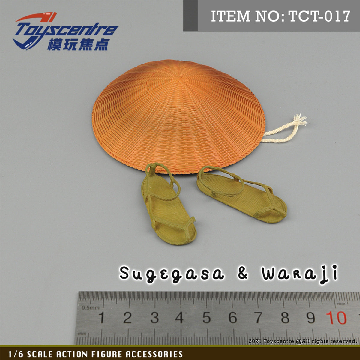 Toyscentre, Samurai Straw Hat + Straw Sandals Set, Doll Accessory for 12-inches Action Figurine