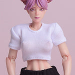 ATStory Figure Doll Clothes: Mecha Girl Short-Sleeve Crop Top - White For Action Figure