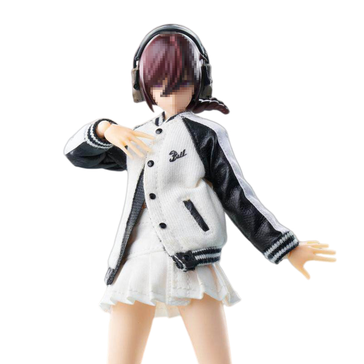HASUKI Baseball Jacket and Pleated Skirt Set 1/12 Scale Mecha Lady Clothing Pack CS014 Doll Clothes Accessory Fit Action Figure