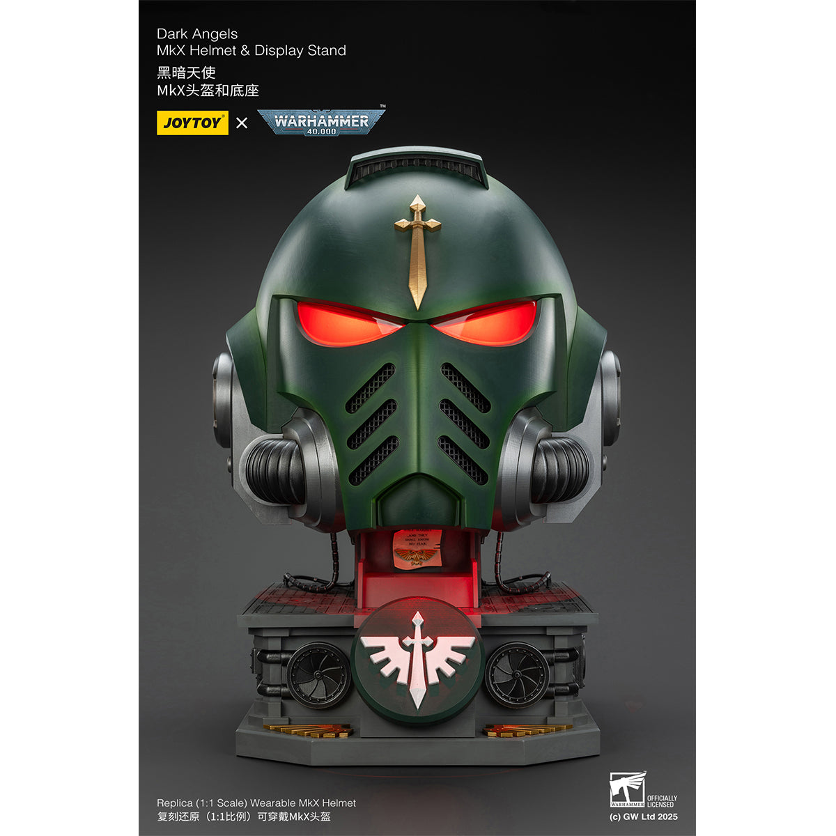 JOYTOY Dark Angels MkX Helmet & Display Stand JT02762 1/1 Scale WARHAMMER 40,000