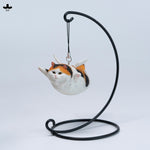JXK Cat Angel Statue JXK383 Winged Feline Figure with Metal Stand Realistic Animal Collectible for Home Office Desk Decor