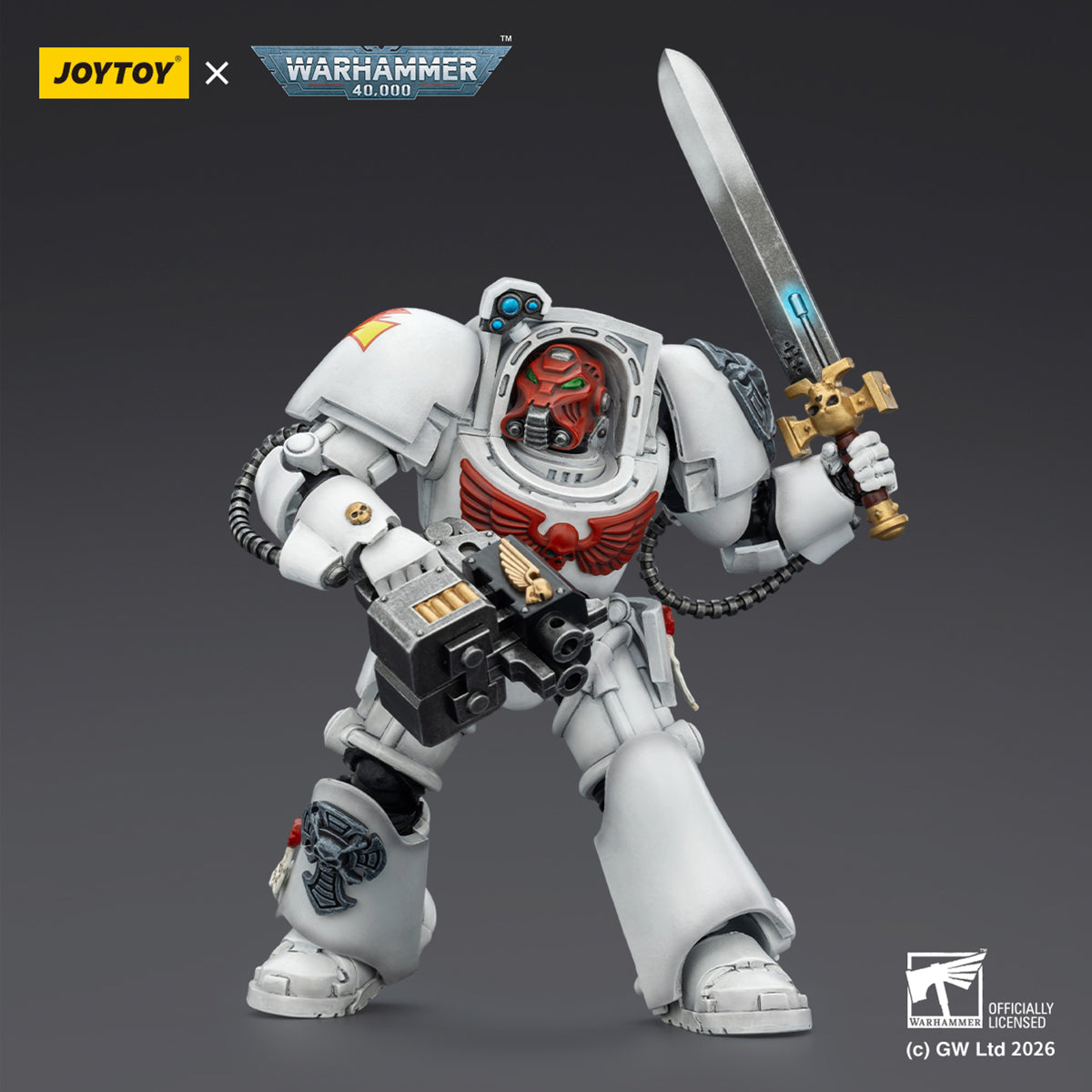 JOYTOY Warhammer 40,000 White Scars Terminator with Power Fist and Assault Cannon & with Power Fist and Storm Bolter & with Power Sword and Storm Bolter Action Figure