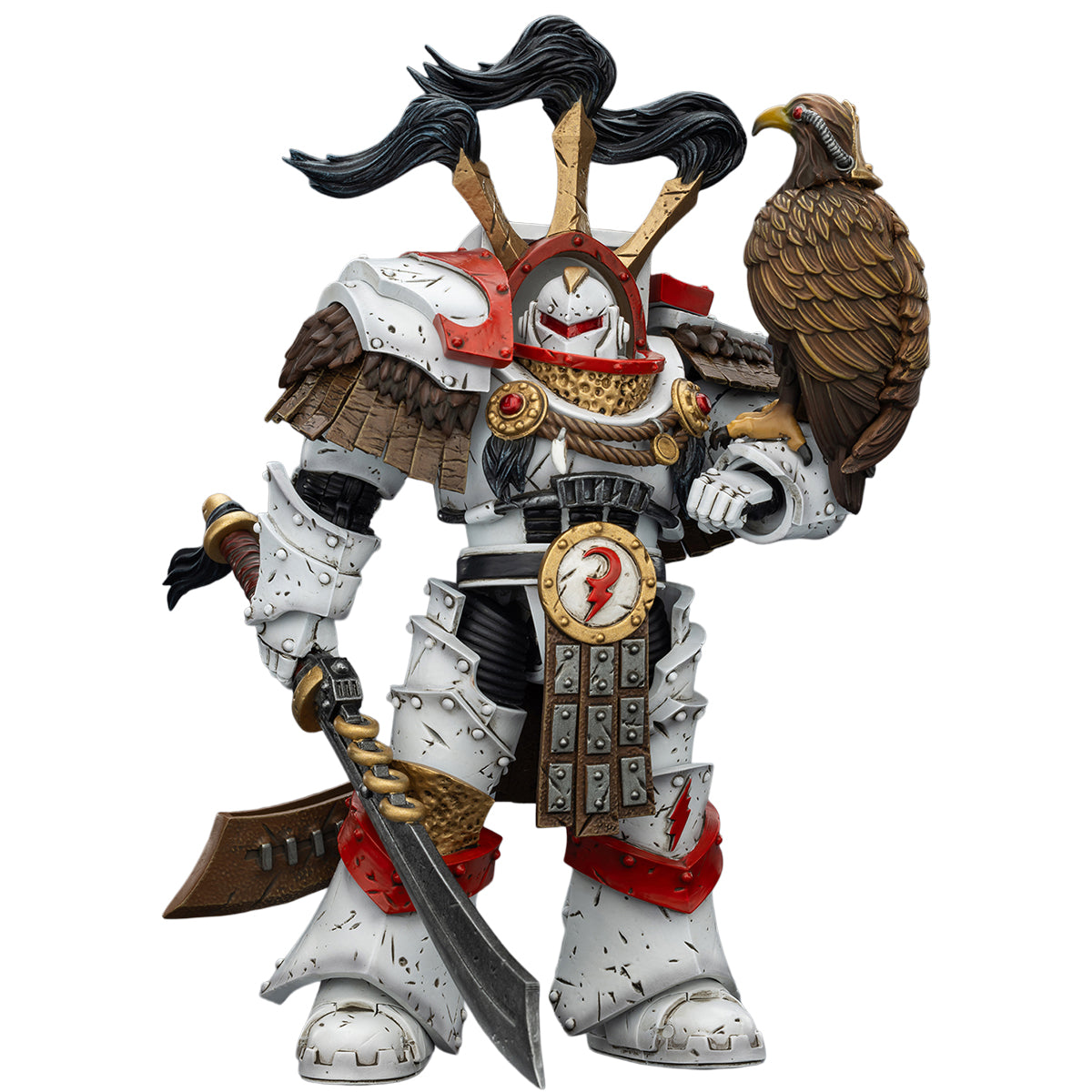 JOYTOY White Scars Legion Praetor in Cataphractii Terminator Armour & Stormseer Consul with Force Staff and Bolt Pistol JT03486 1/18 Scale Action Figure