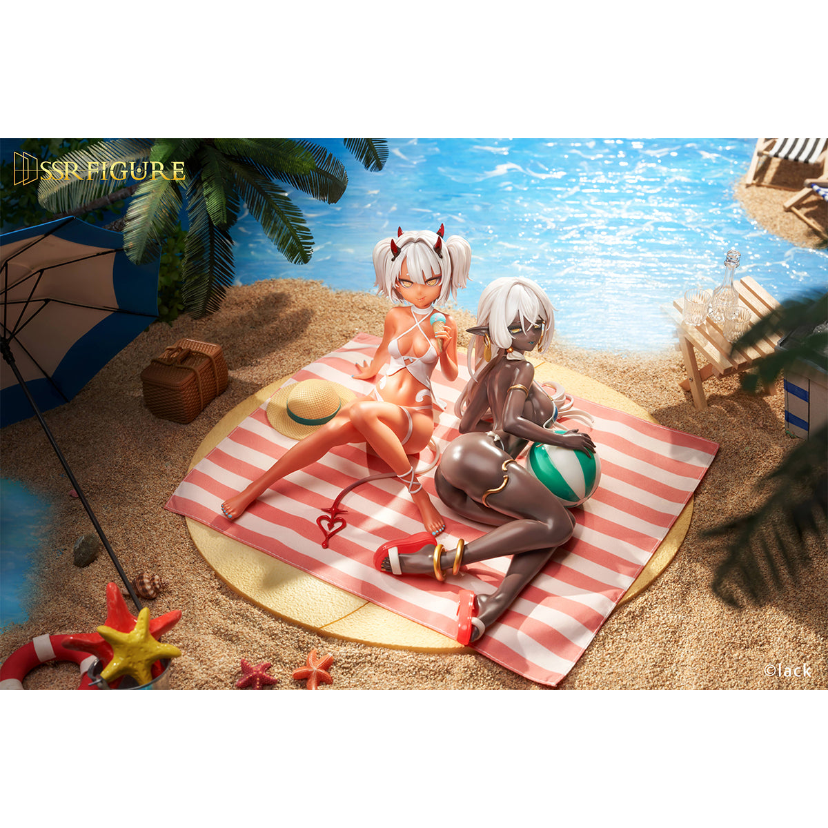 SSR FIGURE Caffeine-chan & Dark Elf Dancer: Summer Ver. 1/7 Scale Art Figurine