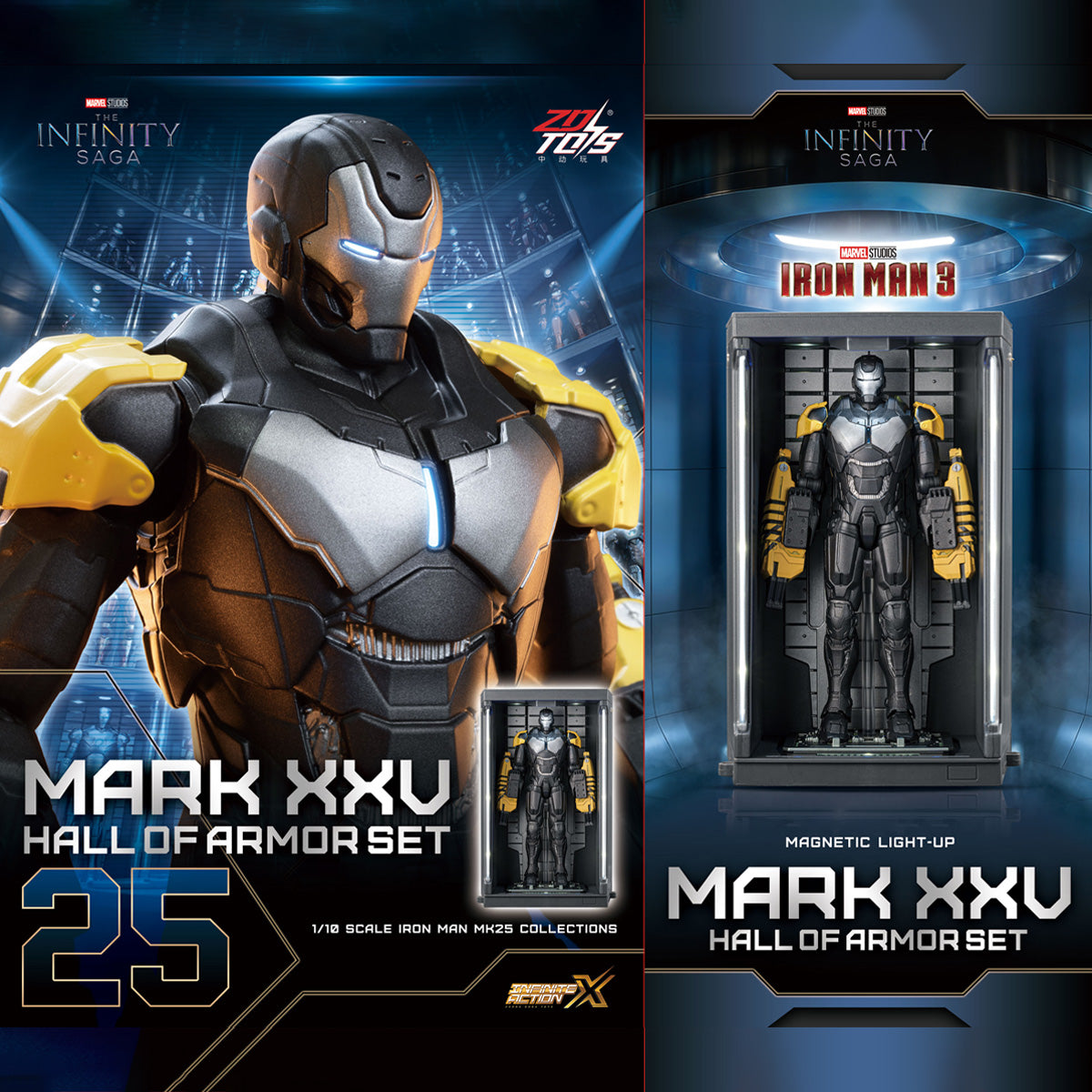 ZD Toys Marvel Avengers Iron Man Mark with Hall of Armor 2.0 Set 1/10 Scale Collectible Action Figure