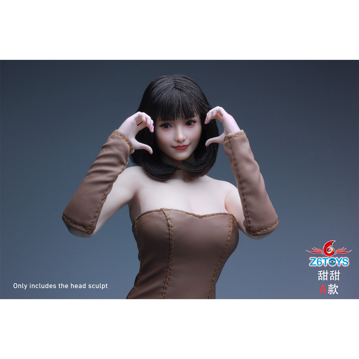 Z6TOYS Asian Movable-Eye Smiling Female Tiantian ZC021 Head Sculpt Accessory 1/6 Scale Fit Action Figure