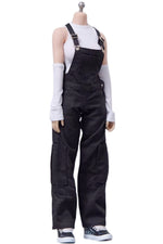 Cdtoys Female Figure Doll Clothes: Black Suspender Pants For Female 12-inch Action Figure