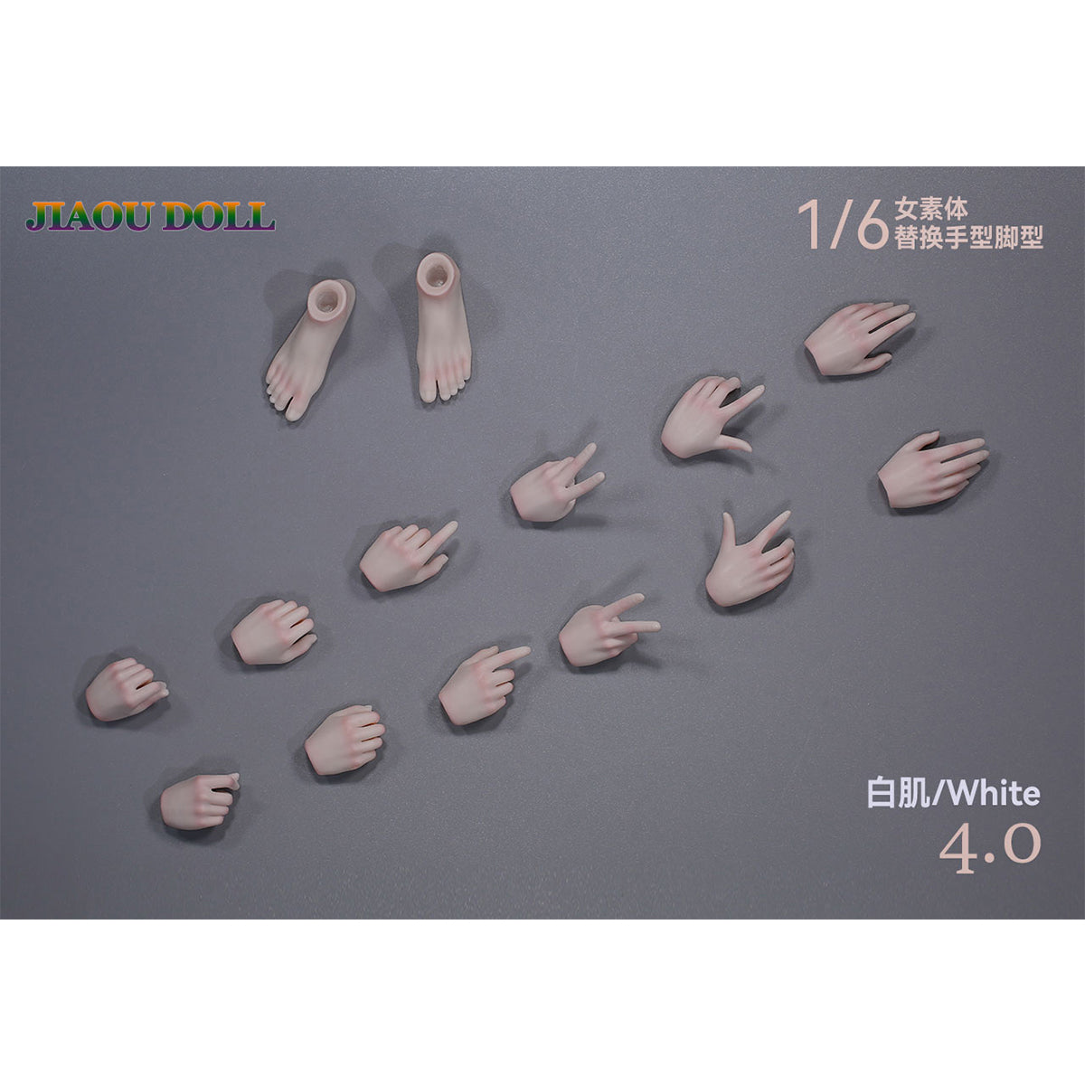 JIAOUDOLL Female Soldier Figure Hands & Feet Accessory Pack 4.0 Premium Hand Set JOQ-H04 1/6 Scale Fit Action Figure