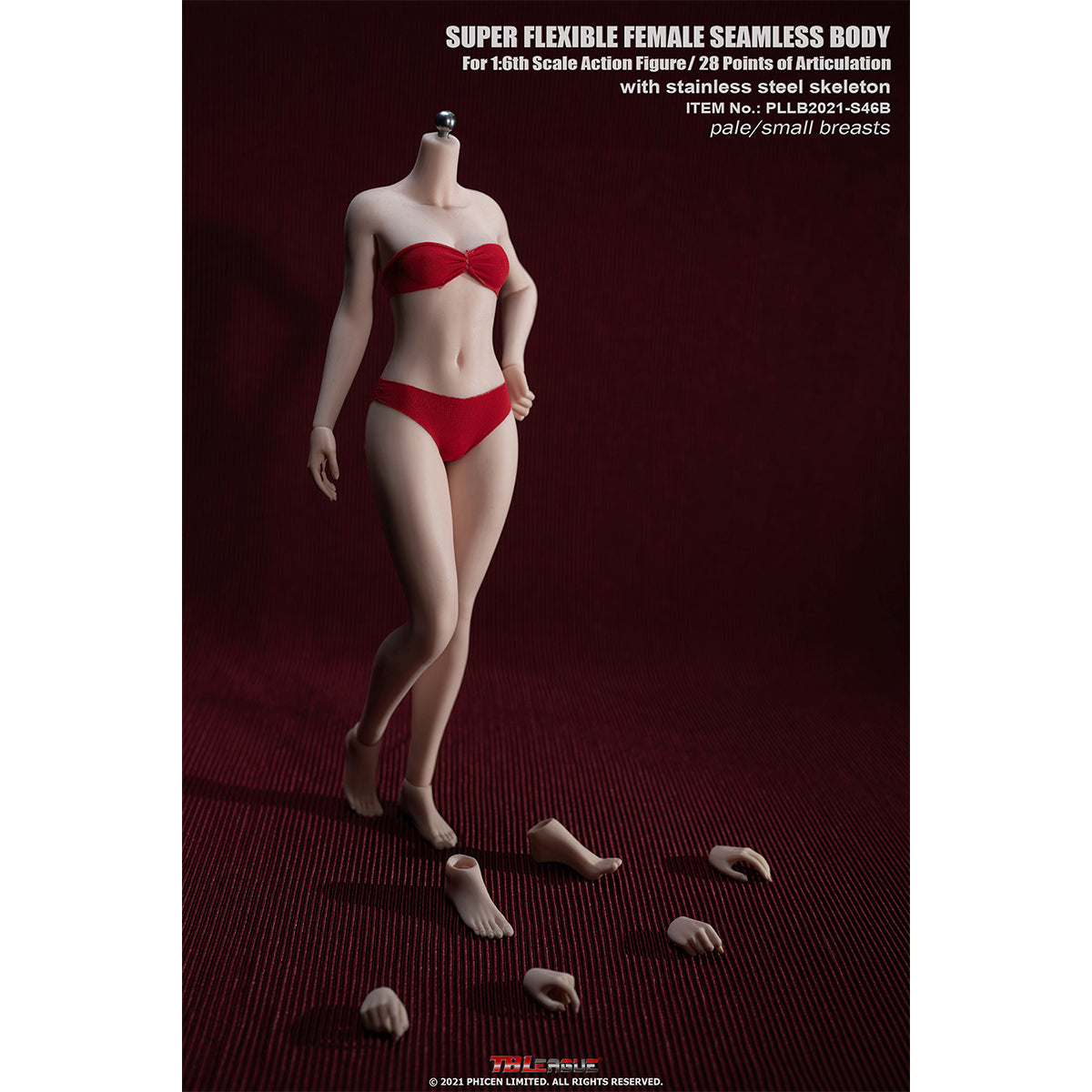 TBLeague Seamless Female Small Bust Proportional Body S46 S47 Detachable Feet and Headless 1/6 Scale Action Figure Body