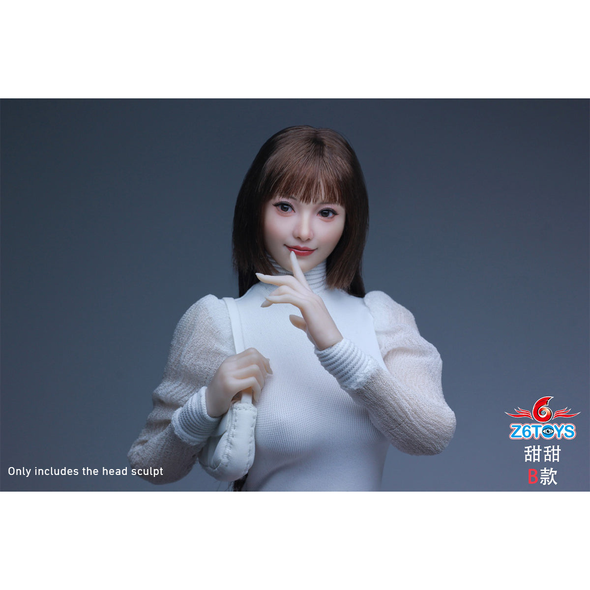 Z6TOYS Asian Movable-Eye Smiling Female Tiantian ZC021 Head Sculpt Accessory 1/6 Scale Fit Action Figure