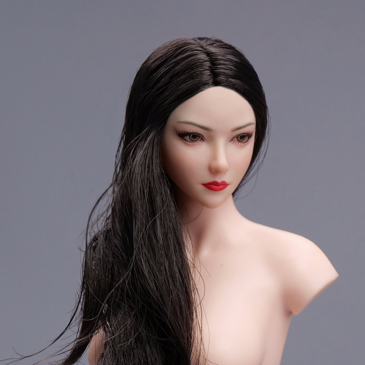 YMTOYS 1/6 Scale Figure Head Sculpt: Asian Female Head Sculpt - Young Koi, Movable Eyes, 12-inch Miniature