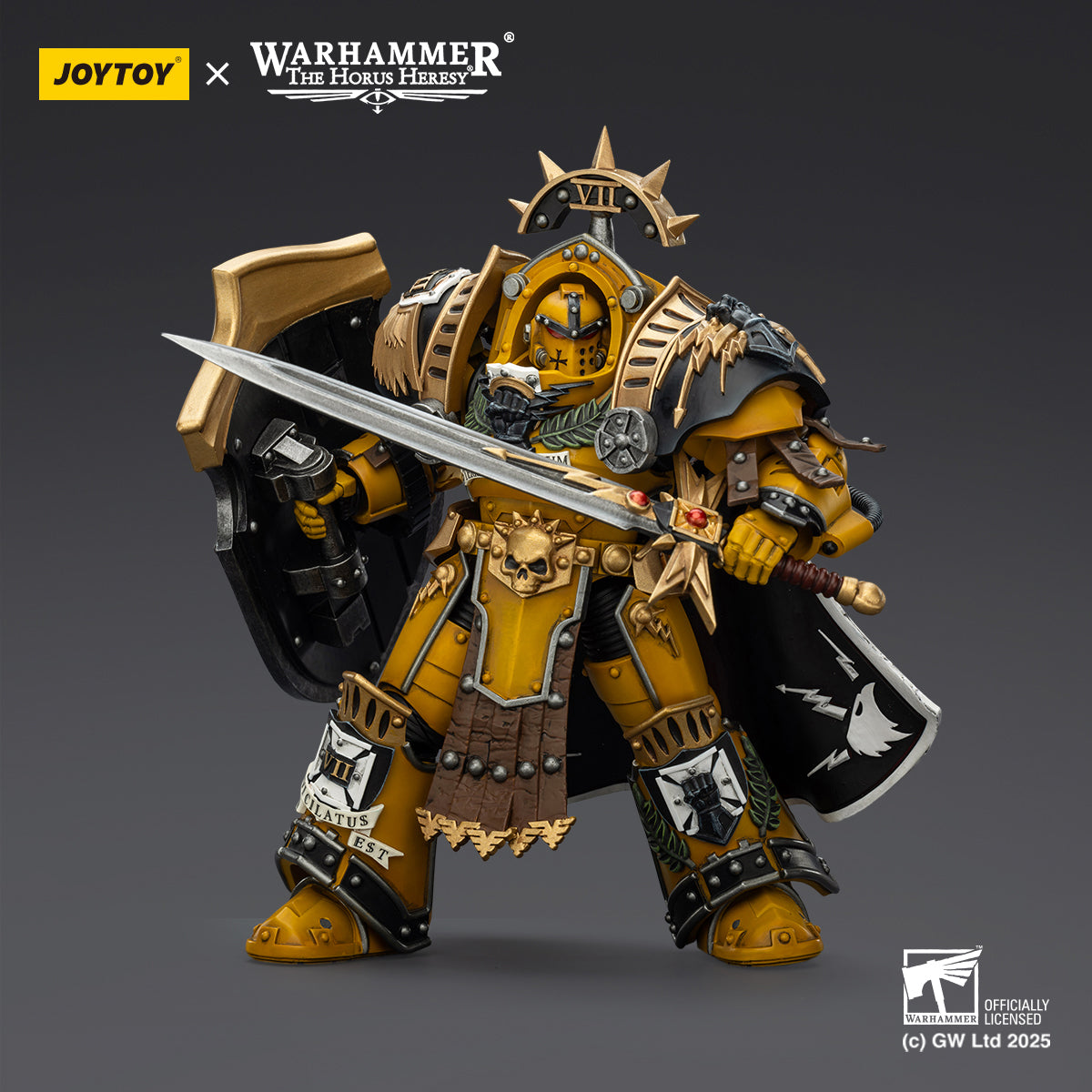 JOYTOY Warhammer Imperial Fists Librarian Consul with Force Axe and Bolt Pistol & Legion Praetor in Tartaros Terminator Armour with Power Sword and Vigil Storm Shield