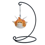 JXK Cat Angel Statue JXK383 Winged Feline Figure with Metal Stand Realistic Animal Collectible for Home Office Desk Decor