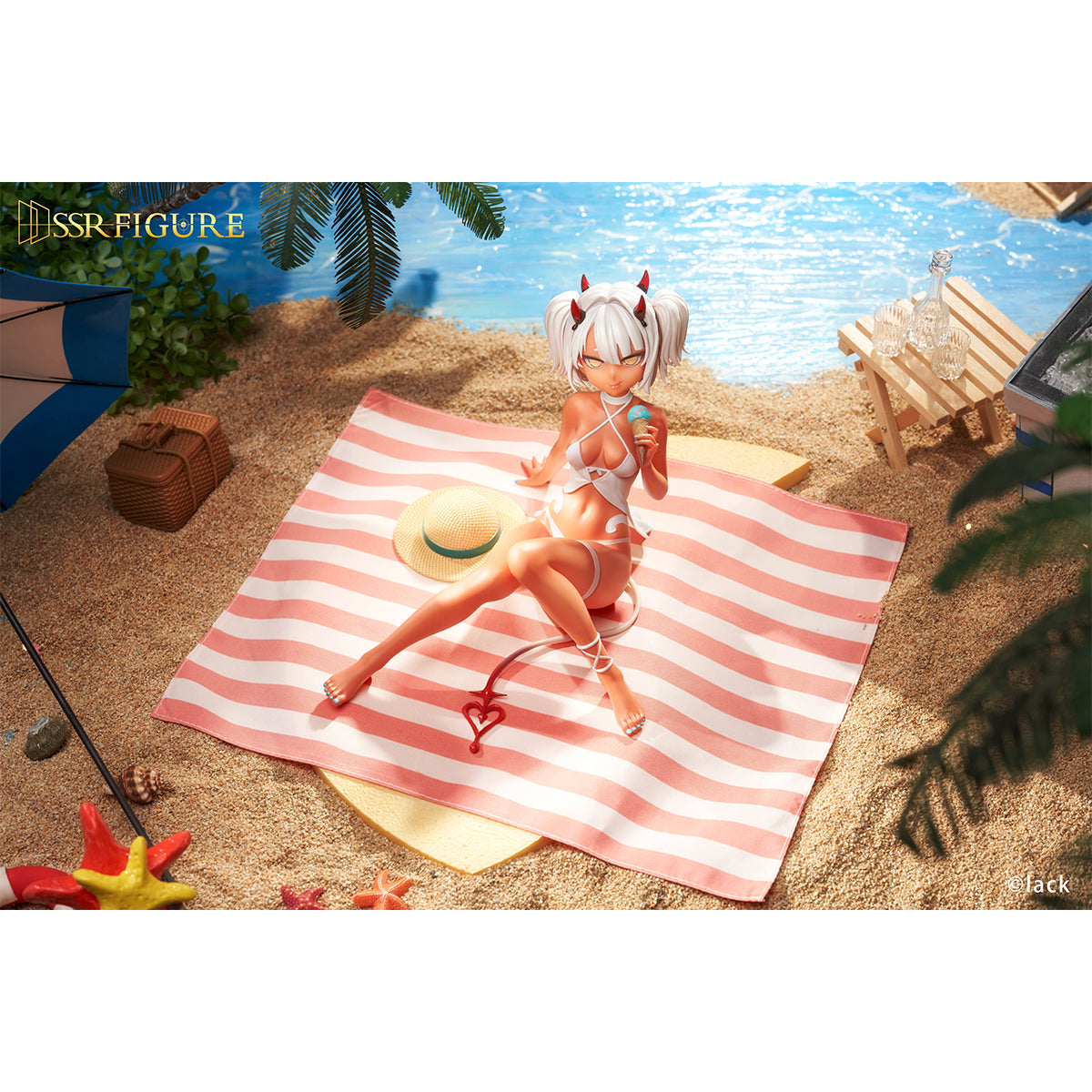 SSR FIGURE Caffeine-chan & Dark Elf Dancer: Summer Ver. 1/7 Scale Art