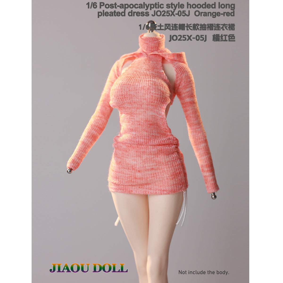 JIAOUDOLL Ruched Post-Apocalyptic Style Long Dress JO25X-05 Doll Clothes Accessory Fit 1/6 Scale 12-inches Figure