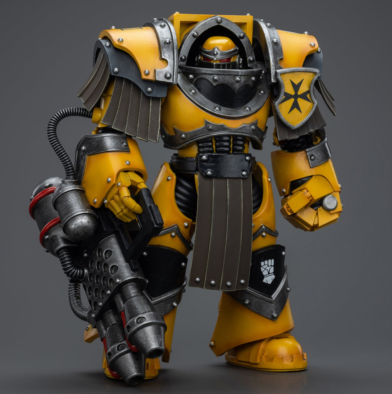 HiPlay JoyToy Warhammer The Horus Heresy Collectible Figure: Imperial Fists Legion Cataphractii Terminator Squad Legion Cataphractii with Heavy Flamer 1:18 Scale Action Figures JT9381