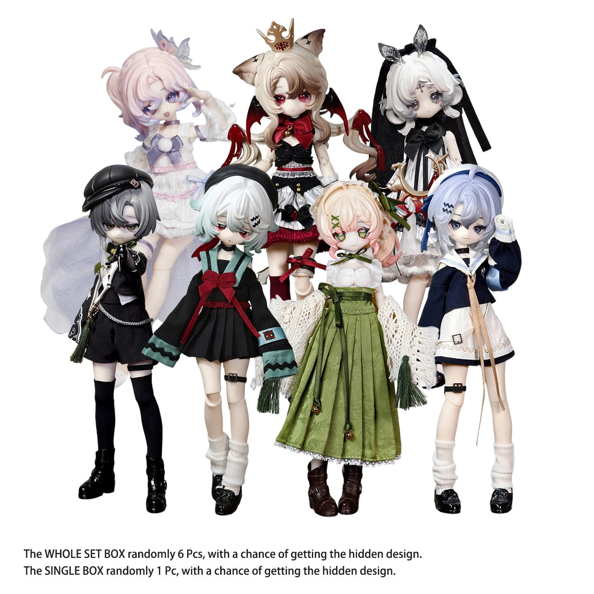 Meki 1:8 Soul Reflection MEKI-LINGHUNDAOYING 6-Box Display Set, Articulated BJD Blind Box Doll