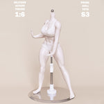 PDTOYS Seamless Platinum Silicone Thick Legs Female Body S3 Integrated Hands & Feet Pale Skin with Body Makeup Articulated Fingers