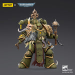JOYTOY Warhammer 40,000 Death Guard Plague Marine with Bubotic axe and Plague Knife & Champion with Plasma Pistol and Power Fist 1/18 Scale Action Figure