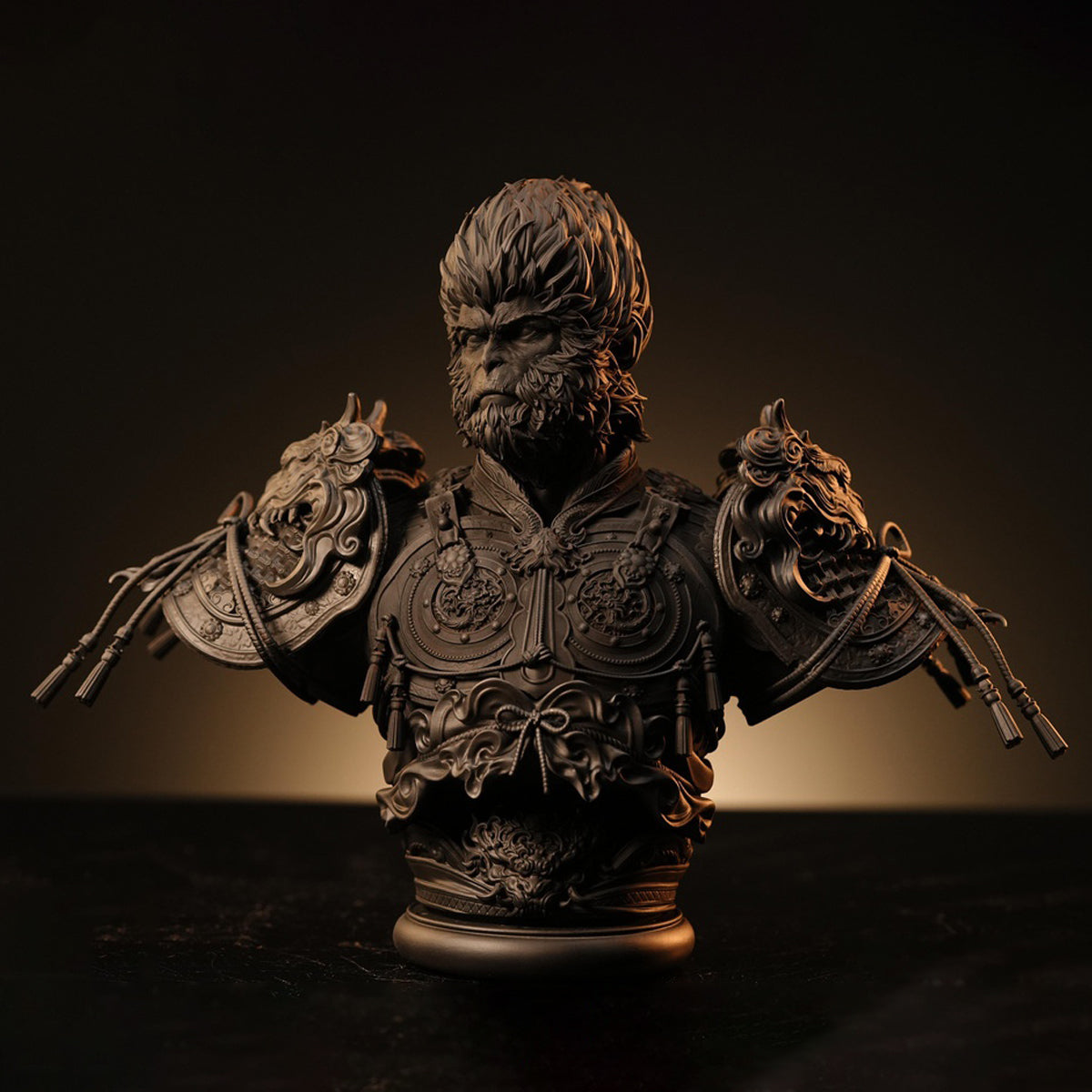 TaiChi Studio, Black Intelligent Stone Monkey, Statue