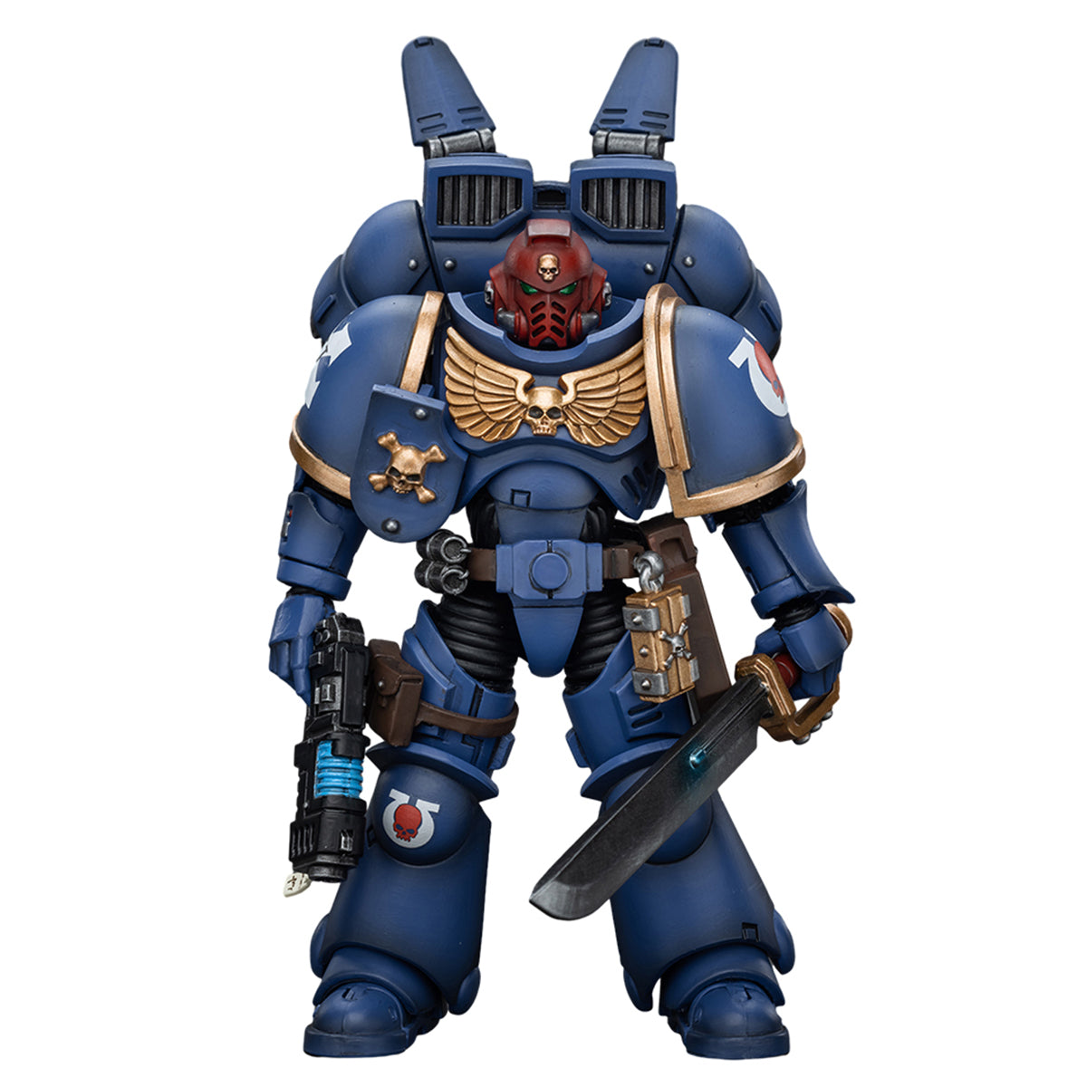 HiPlay JoyToy Warhammer 40K Collectible Figure: Ultramarines Jump Pack Intercessors Sergeant with Plasma Pistol and Power Sword 1:18 Scale Action Figures JT1378