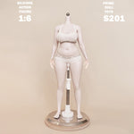 PDTOYS Seamless Platinum Silicone Plus Size Female Body S201 Detachable Hands & Integrated Feet Pale Skin with Body Makeup